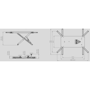 Vidutinio aukščio žirklinis keltuvas kėbulų dažymo darbams Powerlift