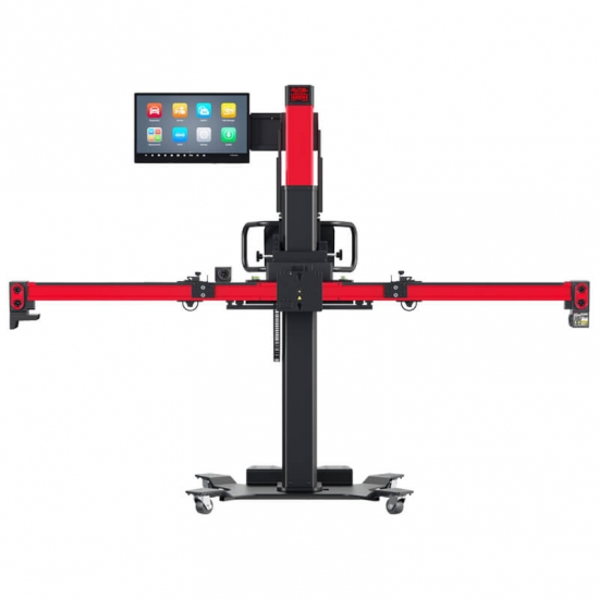 Wheel alignment stand autel IA900WA with MaxiSys 909 diagnostic equipment and rim holders