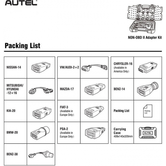 Diagnostic connector kit, Autel OBD1