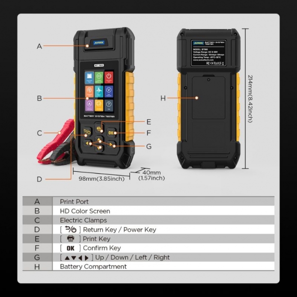 Battery tester with printer Autool BT960