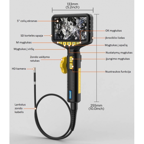 Endoscope with flexible probe Autool SVB305