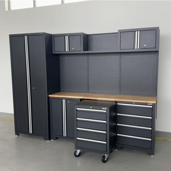 Professional workbench set with mobile cabinet for workshops, garages, and auto services, 13 pcs.