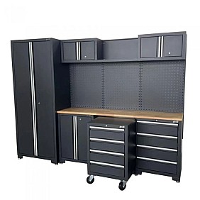 Professional workbench set with pull-out cabinet, 13 pcs