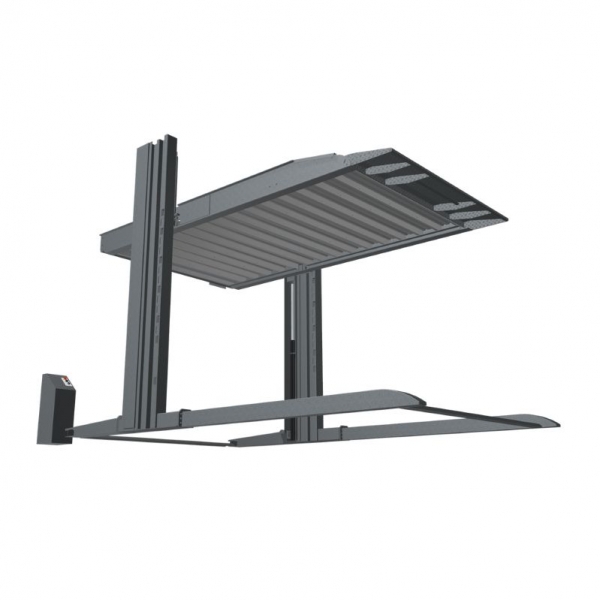 Two-post parking lift for underfloor heating