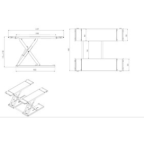 Мобильный ножничный подъемник среднего подъема BD-S3, высота подъема 1300 мм