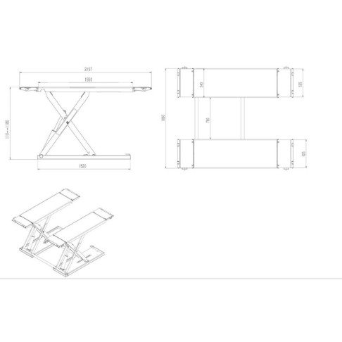 Mobilus vidutinio aukščio žirklinis keltuvas BD-S3, kėlimo aukštis 1300 mm