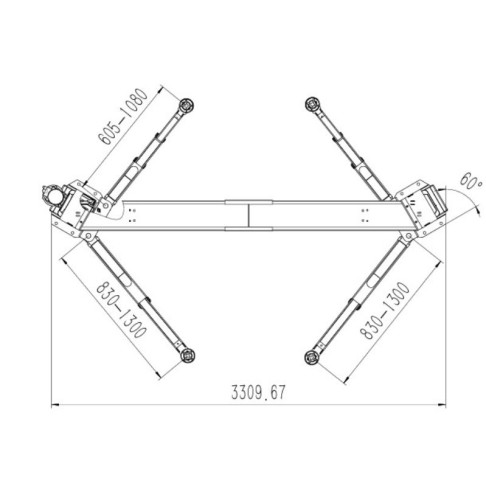 Dviejų kolonų asimetrinis keltuvas, 2+3 letenos, BD-4000AL Pro
