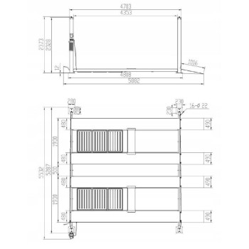 Четырехстоечный стояночный подъемник 4,5 тонны BD4520