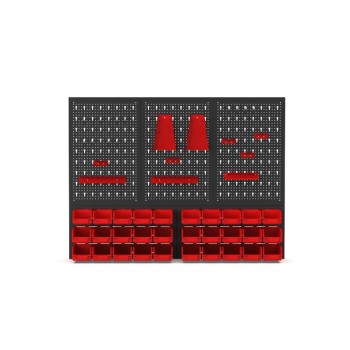 Подвесная перфорированная стенка для инструментов с 52 частями, 1200 x 900 x 25 мм