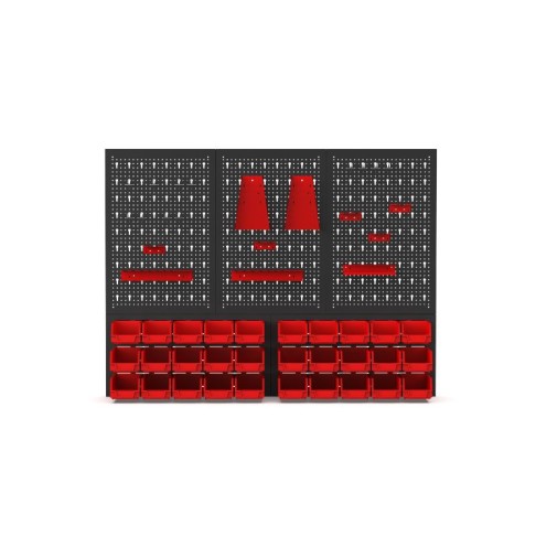 Подвесная перфорированная стенка для инструментов с 52 частями, 1200 x 900 x 25 мм