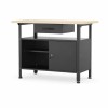 Professional workbench with 2 cabinets and 30 mm wooden top, 1200 x 600 x 850 mm