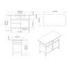 Professional workbench with 2 cabinets and 30 mm wooden top, 1200 x 600 x 850 mm