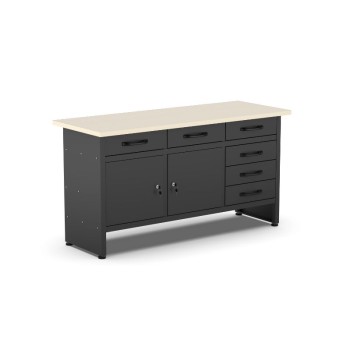 Professional workbench with 30 mm wooden top, 1600 x 600 x 850 mm