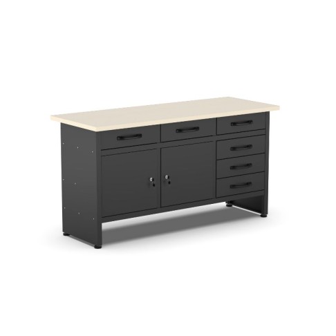 Professional workbench with 30 mm wooden top, 1600 x 600 x 850 mm