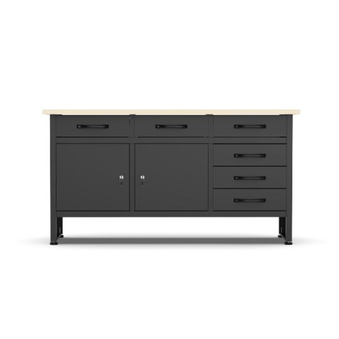 Professional workbench with 30 mm wooden top, 1600 x 600 x 850 mm