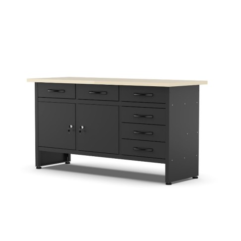 Professional workbench with 30 mm wooden top, 1600 x 600 x 850 mm