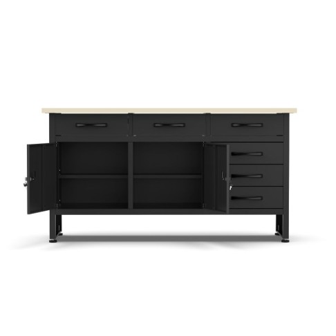 Professional workbench with 30 mm wooden top, 1600 x 600 x 850 mm