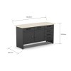 Professional workbench with 30 mm wooden top, 1600 x 600 x 850 mm