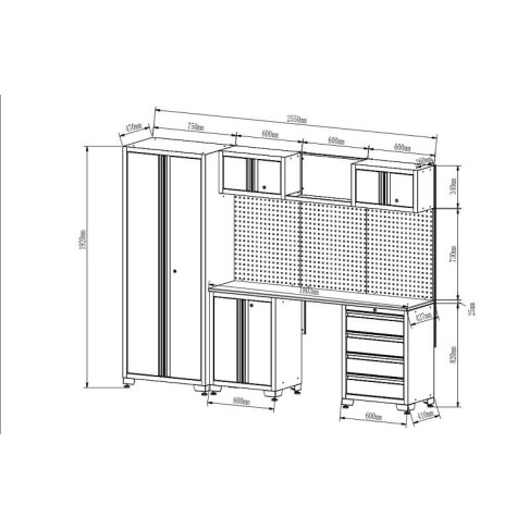 Profesionalus darbastalių komplektas 13 vnt.
