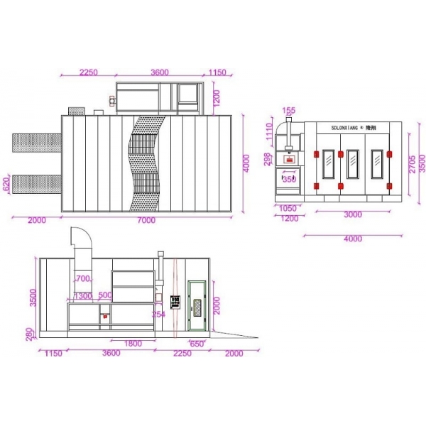 Painting chamber with gas heating BD-6400-G