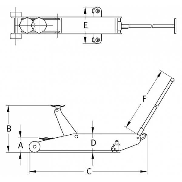 Удлиненный, низкопрофильный домкрат 1.4T-HC 77