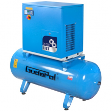 Industrial screw compressors with air tank