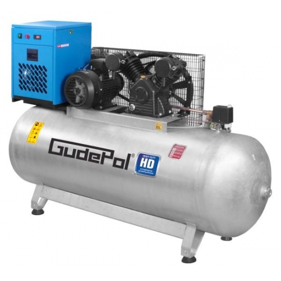 Воздушный компрессор GudePol с осушителем воздуха 500 л, 1200 л / мин, 10 бар