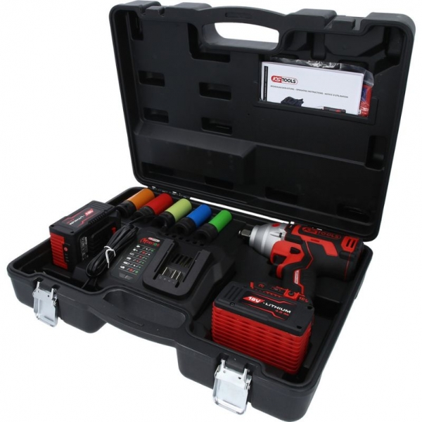Akumuliatorinio smūginio suktuvo komplektas 1/2", 9 dalių eMONSTER KS Tools