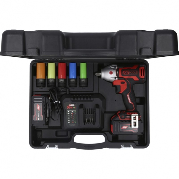 Akumuliatorinio smūginio suktuvo komplektas 1/2", 9 dalių eMONSTER KS Tools