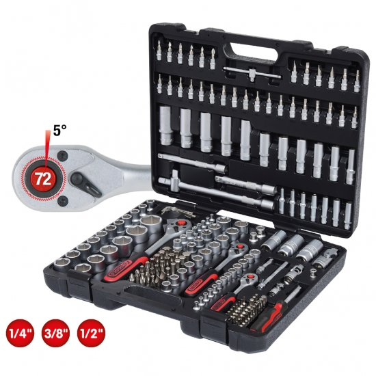 Набор инструментов KS Tools, 179 шт. 1/4 дюйма; 3/8 дюйма; 1/2 ”6-гранные головки.