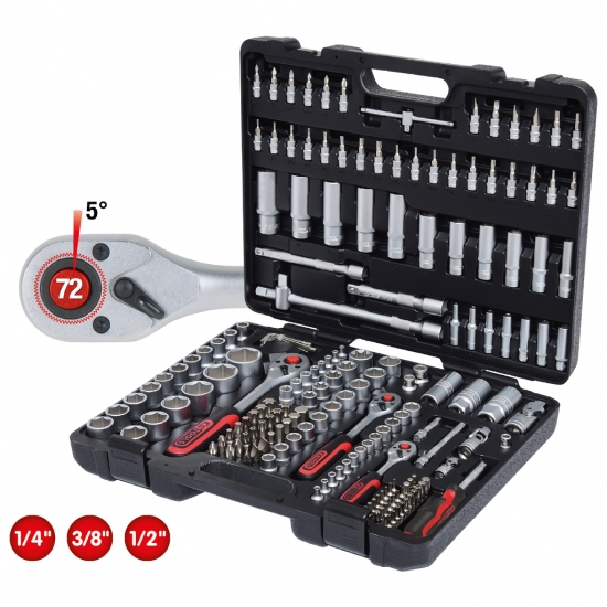 Tool set KS Tools, 179 pcs. 1/4 ”; 3/8 ”; 1/2 ”6 point heads.