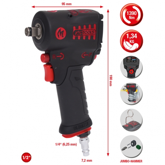KS Tools 1/2 ”miniMONSTER powerful pneumatic, impact screwdriver