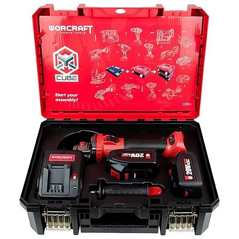 Cordless angle grinder 125 mm, 20V Worcraft