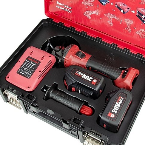 Cordless angle grinder 125 mm, 20V Worcraft