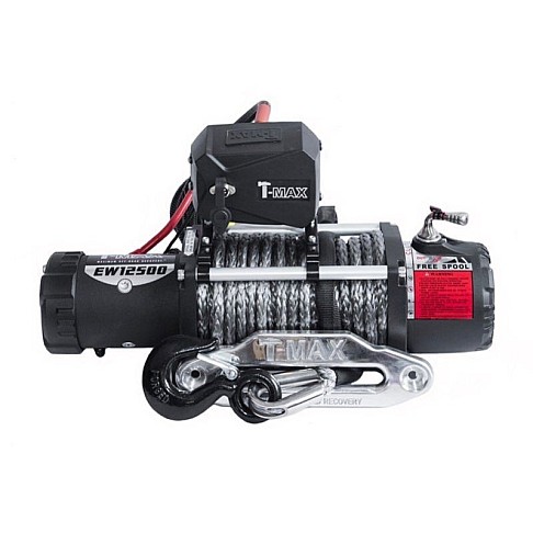 Electric pulling winch 12V, 4315 kg with synthetic rope