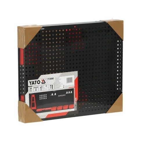 Настенный металлический стенд для инструментов с держателями и контейнерами, комплект из 34 предметов