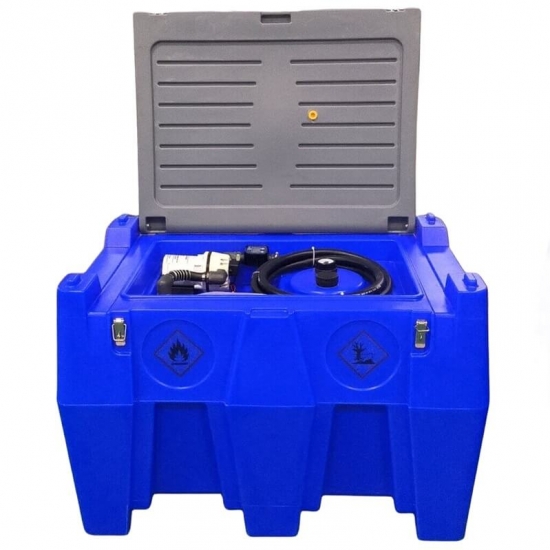 Mobili AdBlue talpykla 440L (plastikinė) su 12V ACAD40 pompa, automatiniu pistoletu ir filtru