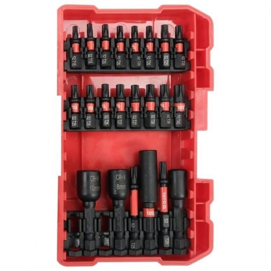 Набор ударных бит 1/4" – Шлицевые, PZ, PH, TORX, 54 шт.