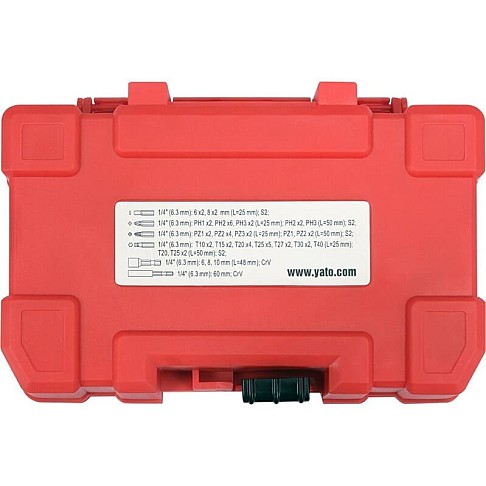 1/4" impact bit set – slotted, PZ, PH, TORX, 54 pcs