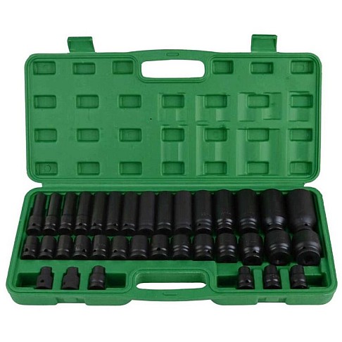 Impact socket set 1/2" 8–32 mm, 35 pcs