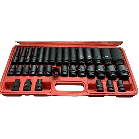 Impact socket set 1/2" 8–32 mm, 35 pcs