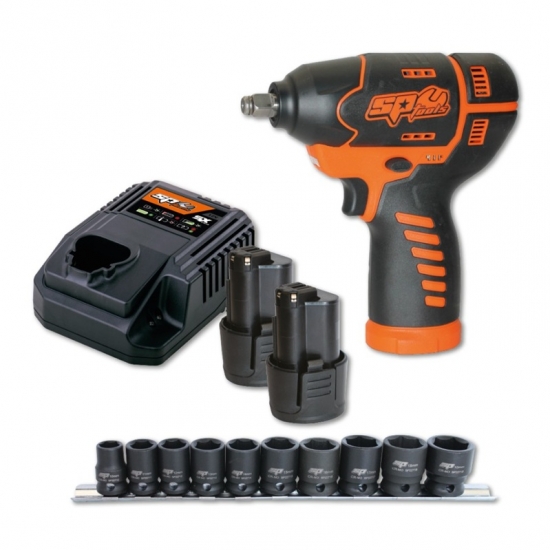 Akumuliatorinis smūginis veržliasukis 12V 3/8" SX-DRIVE su priedų rinkiniu