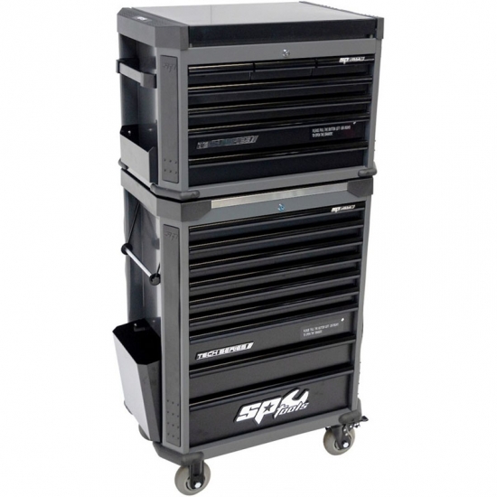 Tool trolley with top box and 16 drawers, SPtools Tech series