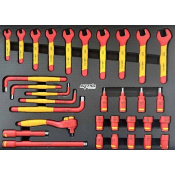 Tool trolley for electric vehicle servicing with 9 drawers, 199 tools, and laptop stand SP Tools Tech Series