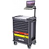 Инструментальная тележка для обслуживания электромобилей с 9 ящиками, 199 инструментами и держателем для ноутбука SP Tools Tech Series