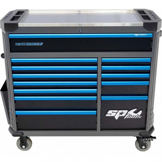 Tool trolley with 13 drawers and 411 tools SP Tools Tech Series