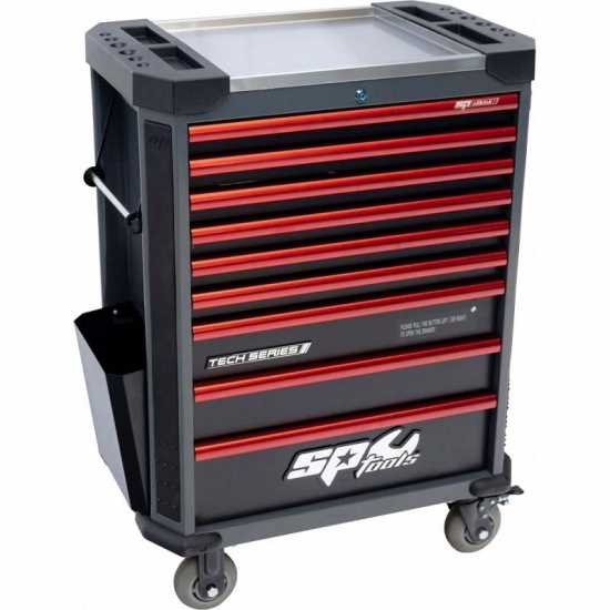 Tool trolley with 9 drawers and 387 pcs. tools SPtools Tech series