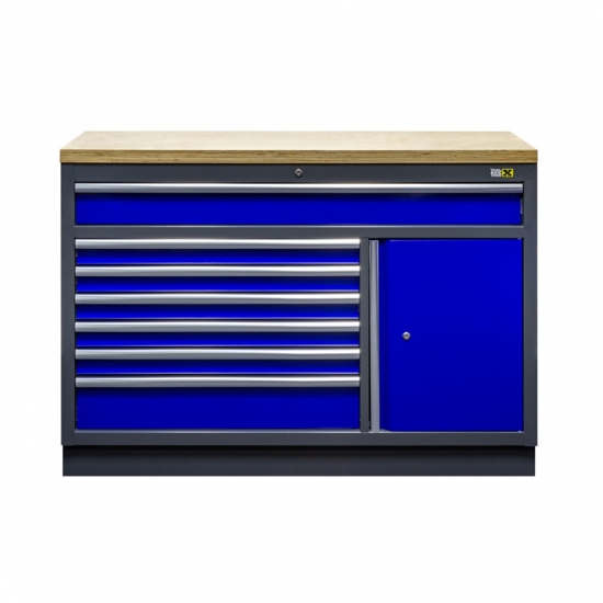 Workshop workbench – 7 drawers and 1 door