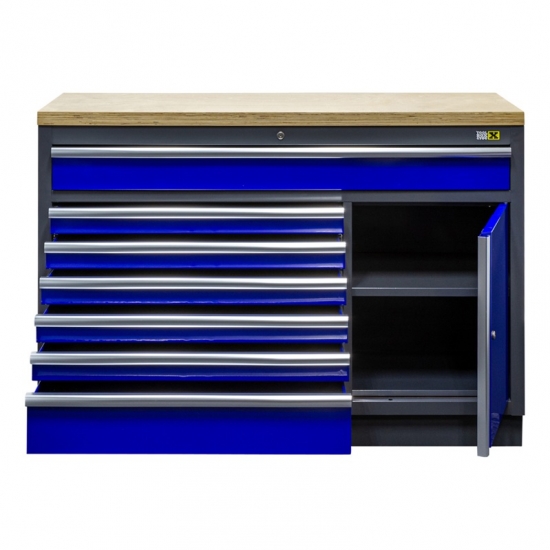 Workshop workbench – 7 drawers and 1 door