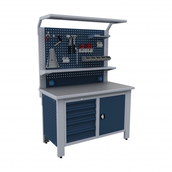 Workbench with perforated wall Valkenpower